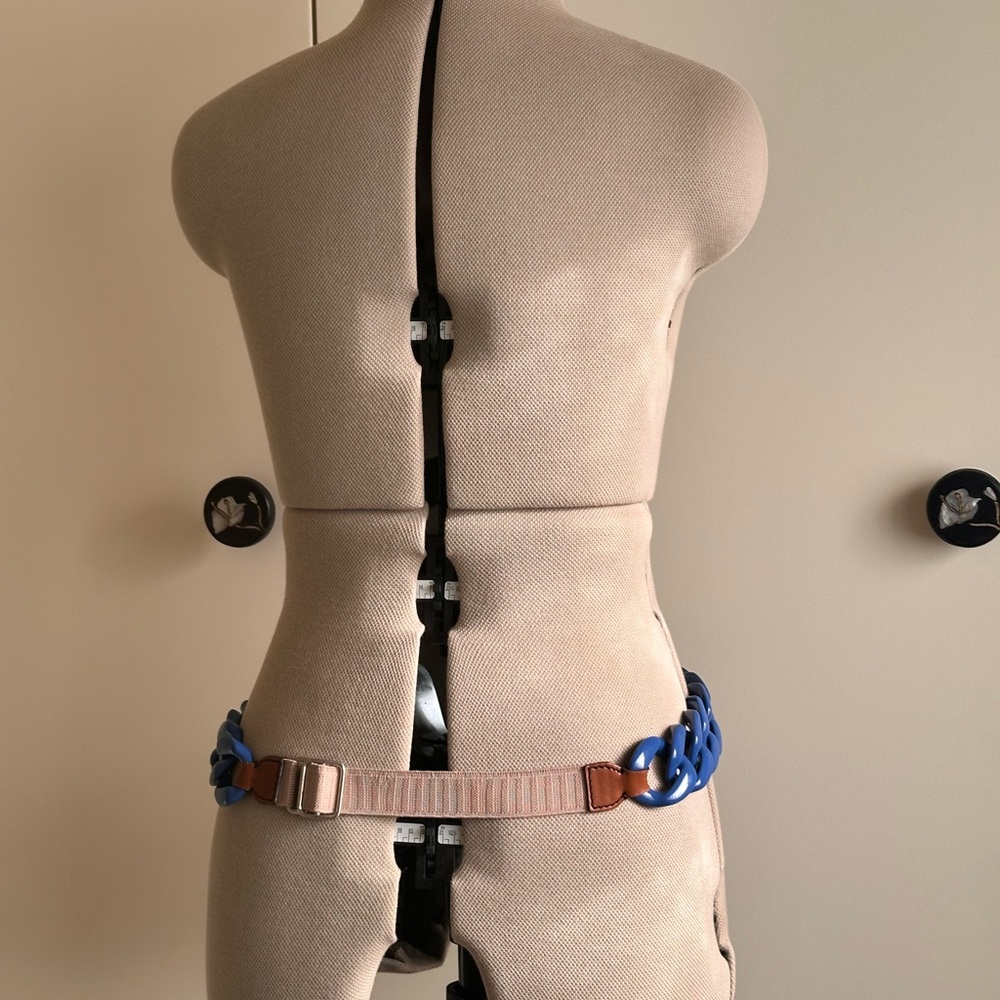 Prada Blue and Brown Adjustable Chain Belt - Picture 3 of 7